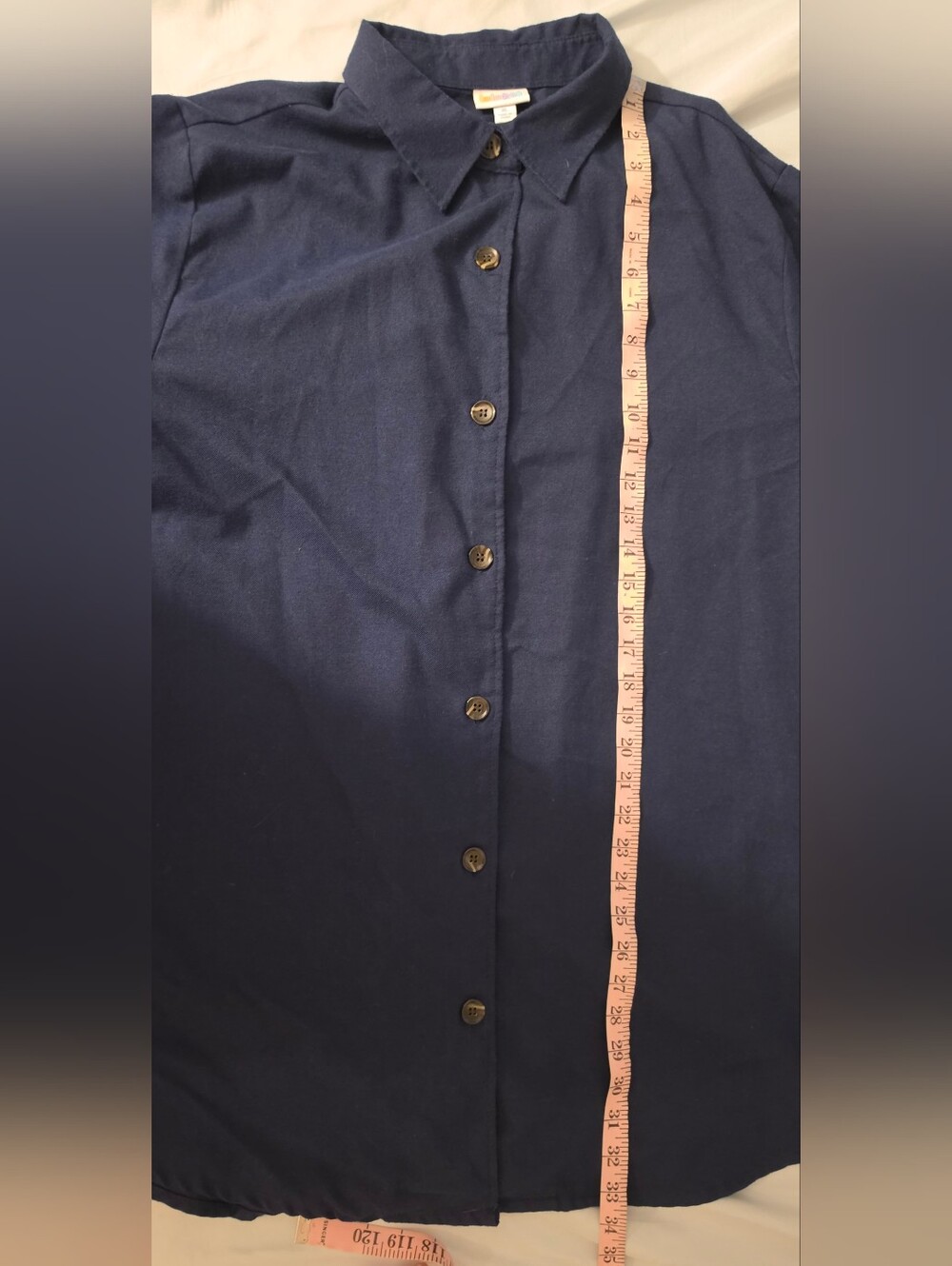 LuLaRoe XL 2X Abigail Oversized Navy Blue Shacket Flannel Shirt Jacket EUC - Picture 9 of 12